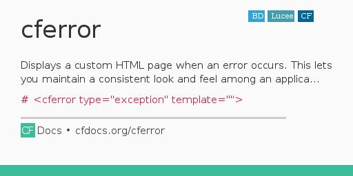 cferror-cfml-documentation