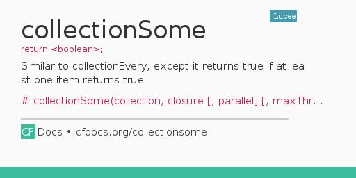 collectionSome Code Examples and CFML Documentation