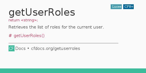 getuserroles-cfml-documentation