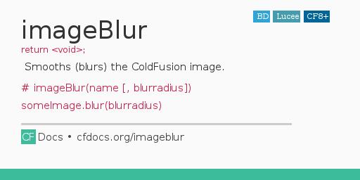 imageBlur Code Examples and CFML Documentation