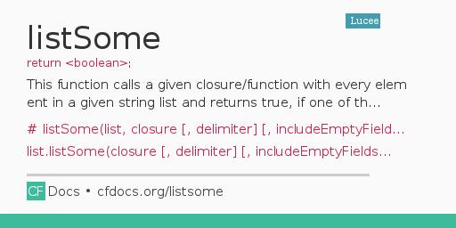 listSome Code Examples and CFML Documentation