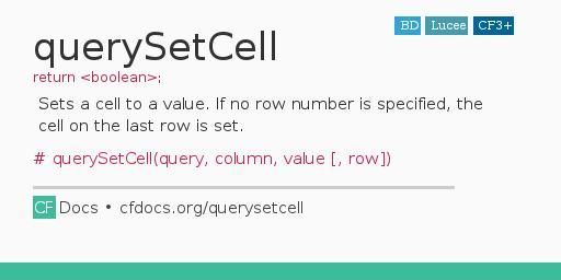 querysetcell-code-examples-and-cfml-documentation