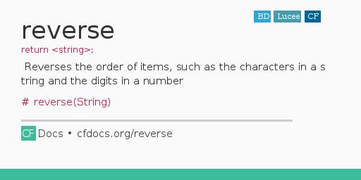 reverse Code Examples and CFML Documentation