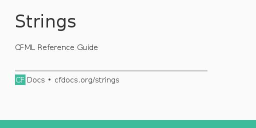 Strings CFML Documentation