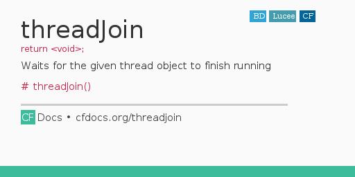 threadJoin CFML Documentation